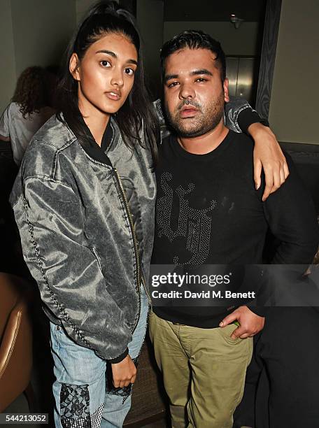 Neelam Gill and Naughty Boy attend the Massive Attack after party at 100 Wardour St following their performance at the Barclaycard British Summer...