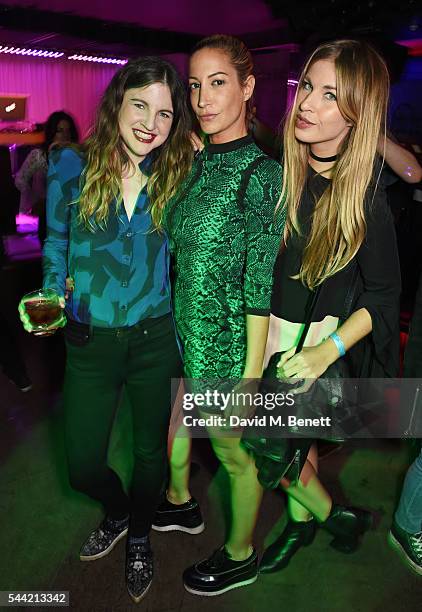 Guest, Laura Pradelska and Francesca Hodge attend the Massive Attack after party at 100 Wardour St following their performance at the Barclaycard...