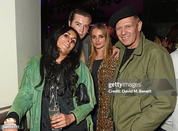 Serena Rees, Marley Mackey, guest and Paul Simonon attend the Massive Attack after party at 100 Wardour St following their performance at the...