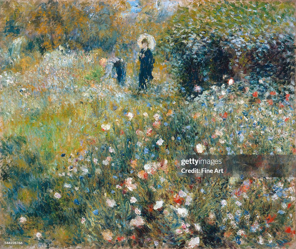 Woman with a Parasol in a Garden by Pierre-Auguste Renoir