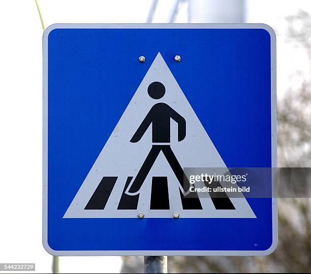 Strassenschild Verkehrsschild Schild : Zebrastreifen Fußgängerübergang