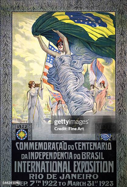 Poster for an international exposition celebrating the centennial of Brazilian independence , lithograph by C. Oswald private collection.