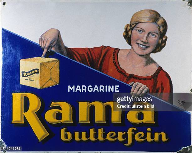 Deutschland: Emailleschild für Margarine der Marke Rama- 1920er Jahre