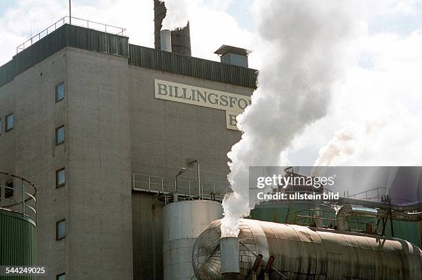 Papierfabrik BILLINGSFORS am Laxsjön , Billingsfors, Schweden,