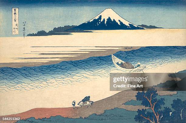 Katsushika Hokusai , Bushu Tamagawa , from the series Fugaku sanjurokkei , 1823-29, color woodblock print.