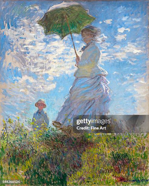 Claude Monet , Woman with a Parasol - Madame Monet and Her Son oil on canvas, 100 x 81 cm , National Gallery, Washington, D.C.