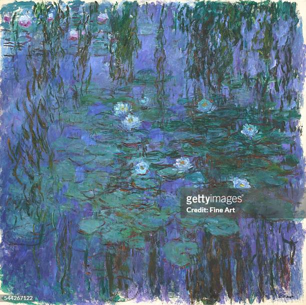 Claude Monet , Nymphéas bleus , 1916-19, oil on canvas, 200 x 200 cm , Musée d'Orsay, Paris
