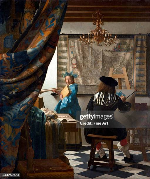 Jan Vermeer , The Art of Painting, 1666-68, oil on canvas, 120 x 100 cm , Kunsthistorisches Museum, Vienna