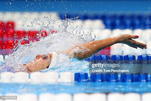 Maya DiRado of the United States competes in the final heat for the Women's 200 Meter Backstroke during Day Seven of the 2016 U.S. Olympic Team...
