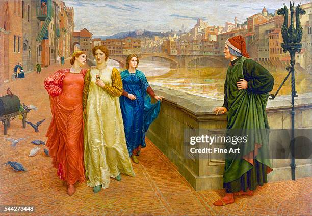 Henry Holiday , Dante and Beatrice in Florence, 1882-4, oil on canvas, 203.2 x 203.2 cm , Walker Art Gallery, Liverpool, England