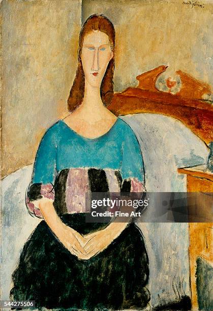 Amedeo Modigliani , Portrait of Jeanne Hebuterne, Seated oil on canvas, 55 x 38 cm , Israel Museum, Jerusalem.