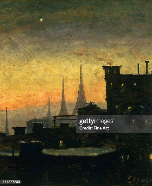 Louis Eilshemius , New York Roof Tops oil on panel, Phillips Collection, Washington, D.C.