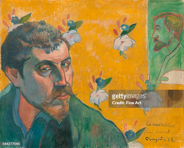 Paul Gauguin , Self-Portrait with Portrait of Bernard, 'Les Misérables' oil on canvas, Van Gogh Museum, Amsterdam.