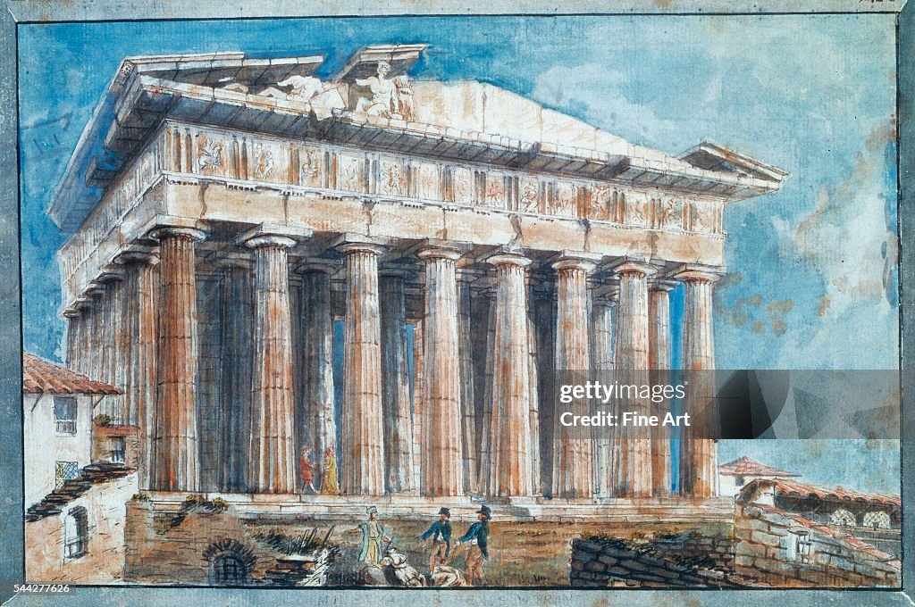 The Removal of the Sculptures from the Pediments of the Parthenon by Lord Elgin by Sir William Gell