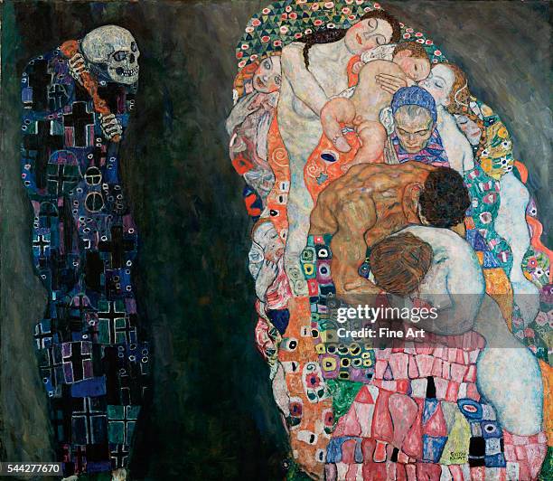 Gustav Klimt , Death and Life , 1910-15, oil on canvas, 180.5 x 200.5 cm , Leopold Museum, Vienna, Austria.