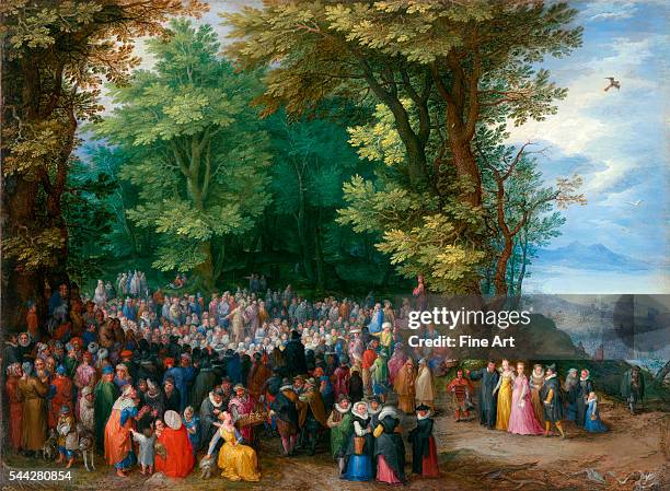 Jan Brueghel the Elder , The Sermon on the Mount oil on copper, 26.7 × 36.8 cm , The J. Paul Getty Museum, Malibu, California.