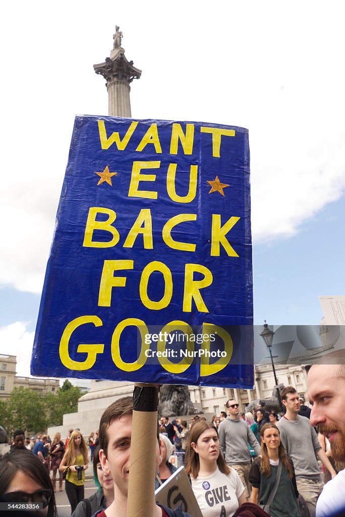 Thousands Of People Take Part In The March For Europe