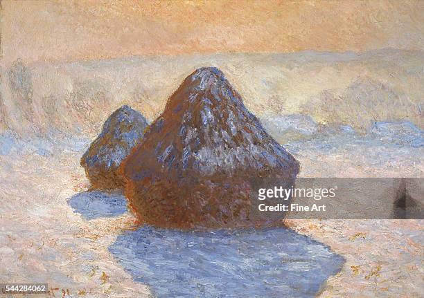 Claude Monet , Haystacks - Snow Effect oil on canvas, 65 x 92 cm , National Gallery of Scotland, Edinburgh.
