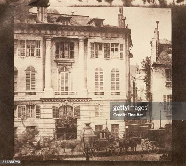 William Henry Fox Talbot , Boulevard des Italiens, Paris, Carriages and Parisian Townhouses, May 1843, salted paper print from a Calotype negative,...