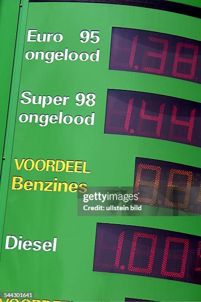 Niederlande: Zapfsäule an einer niederländischen Tankstelle.
