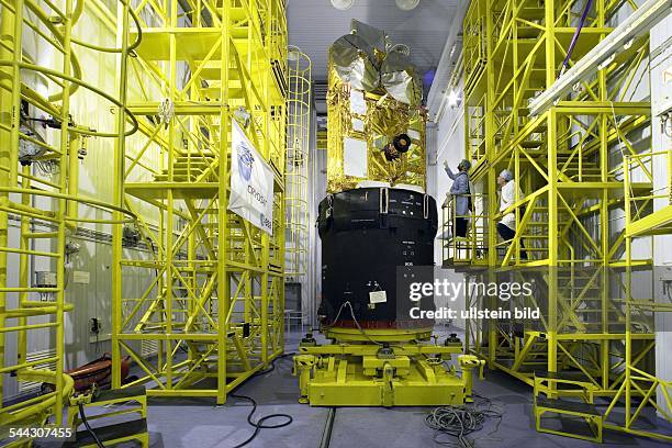 Russland, Weltraumbahnhof, Raketenstartgelaende Plessezk suedlich der Gebietshauptstadt Archangelsk CRYOSAT startet am 8. Oktober 2005 mit...