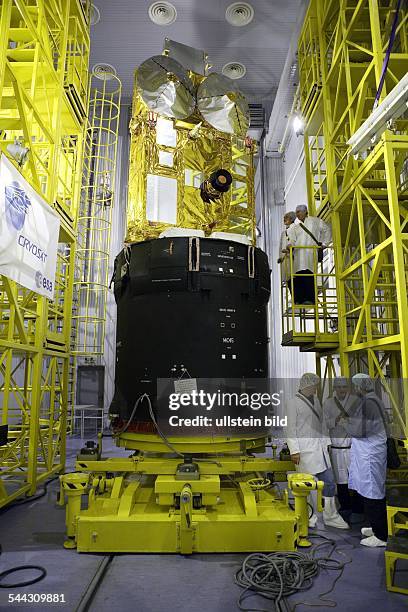 Russland, Weltraumbahnhof, Raketenstartgelaende Plessezk suedlich der Gebietshauptstadt Archangelsk CRYOSAT startet am 8. Oktober 2005 mit...