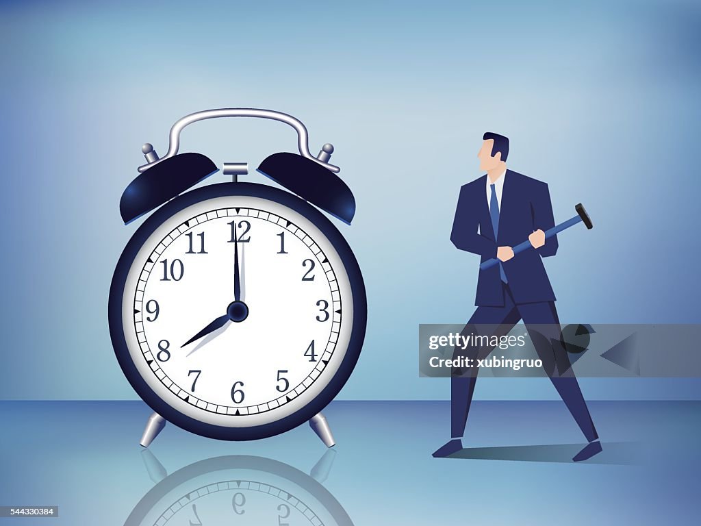 Businessman breaks clock