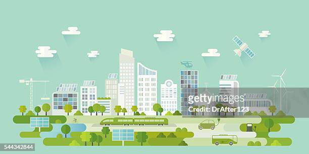 smart city - environmental conservation 幅插畫檔、美工圖案、卡通及圖標