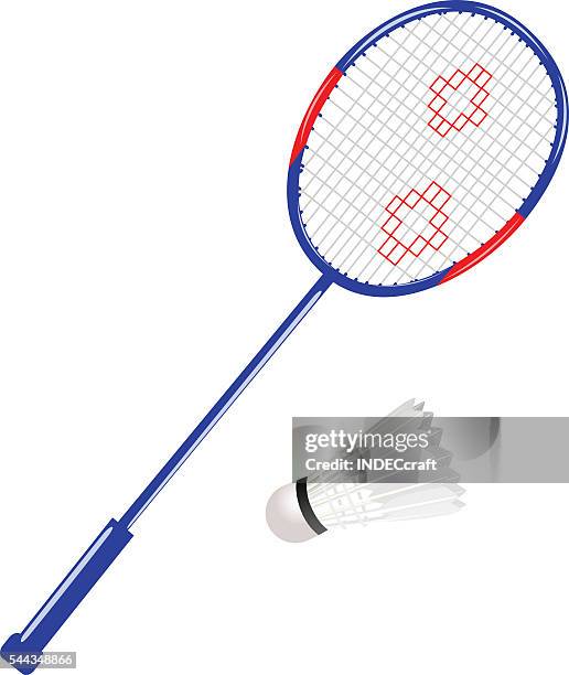 badminton racket with shuttlecock - sports bat stock illustrations