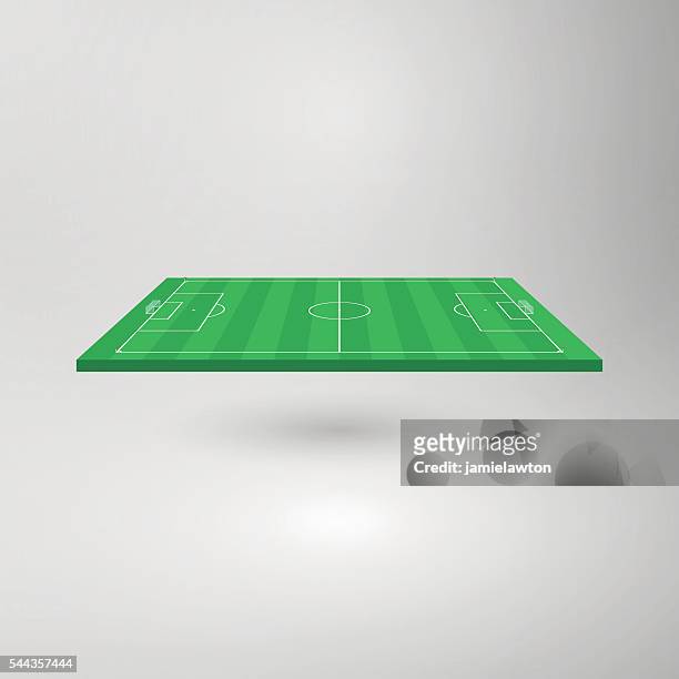 drei dimensionale fußballfeld/soccer feld (nach größe) - football feld stock-grafiken, -clipart, -cartoons und -symbole