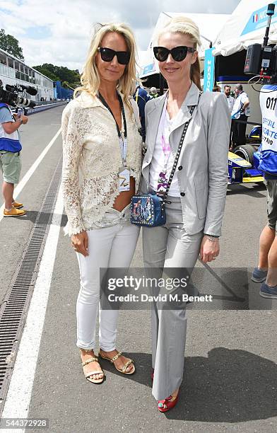 Lady Victoria Hervey and Tamara Beckwith attend day 2 of the 2016 FIA Formula E Visa London ePrix in Battersea Park on July 3, 2016 in London,...