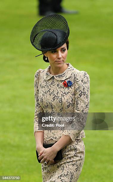 Catherine, Duchess of Cambridge attends The Commemoration of the Cenrenary of The Battle of the Somme at The Commonwealth War Graves Commision...
