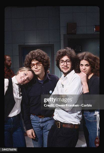 S Saturday Night Live cast Jane Curtin, Al Franken, Tom Davis, and Gilda Radner.