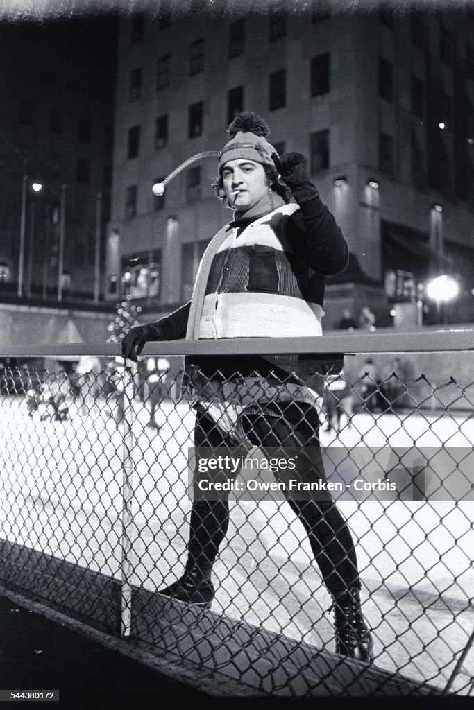 Belushi as Bumble Bee at Skating Rink