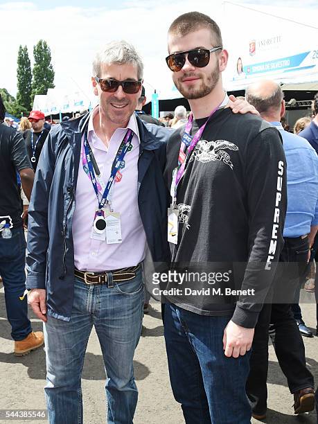 Tim Taylor and Cassius Taylor attend day 2 of the 2016 FIA Formula E Visa London ePrix in Battersea Park on July 3, 2016 in London, England.