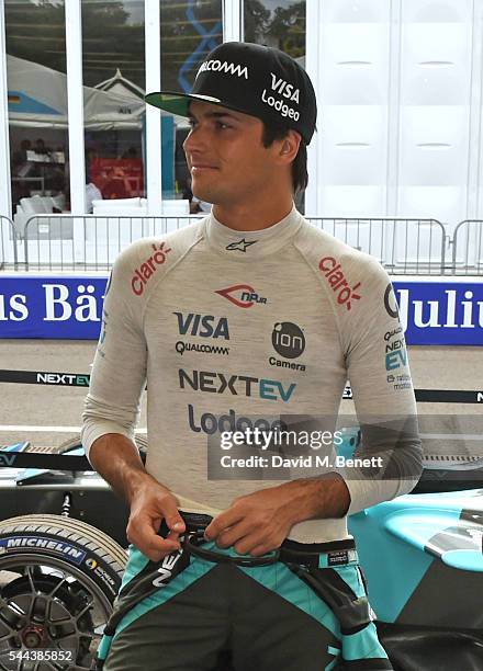 Nelson Piquet Jr attends day 2 of the 2016 FIA Formula E Visa London ePrix in Battersea Park on July 3, 2016 in London, England.