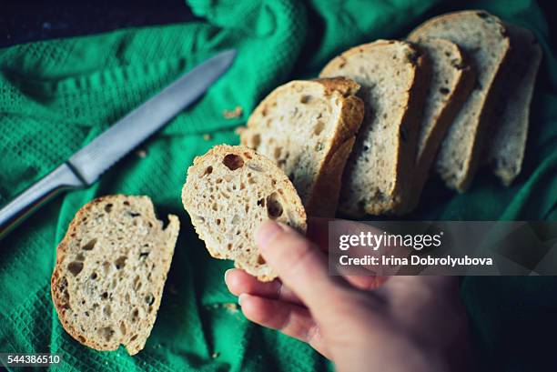 sourdough bread - sliced bread bildbanksfoton och bilder