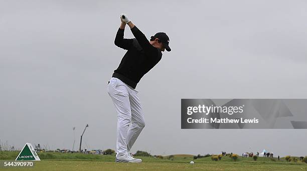 Rory McIlroy of Northern Ireland tees off during day four of the 100th Open de France at Le Golf National on July 3, 2016 in Paris, France.