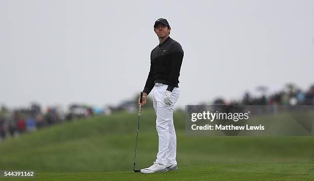 Rory McIlroy of Northern Ireland looks on during day four of the 100th Open de France at Le Golf National on July 3, 2016 in Paris, France.