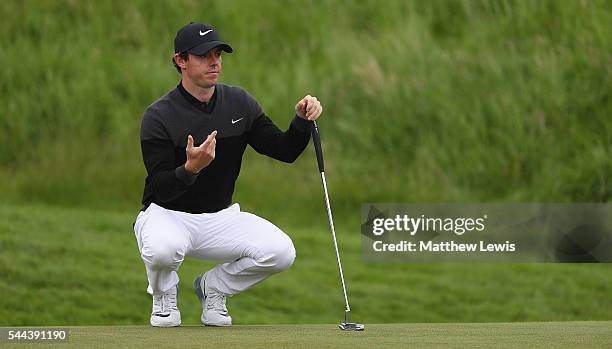 Rory McIlroy of Northern Ireland looks on during day four of the 100th Open de France at Le Golf National on July 3, 2016 in Paris, France.