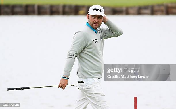 Andy Sullivan of England looks on during day four of the 100th Open de France at Le Golf National on July 3, 2016 in Paris, France.