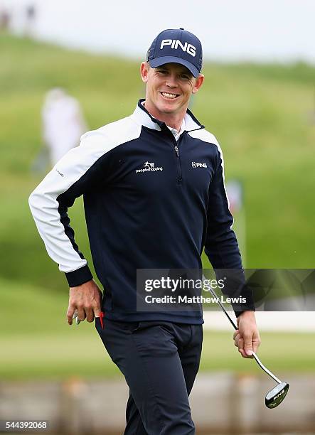 Brandon Stone of South Africa looks on during day four of the 100th Open de France at Le Golf National on July 3, 2016 in Paris, France.