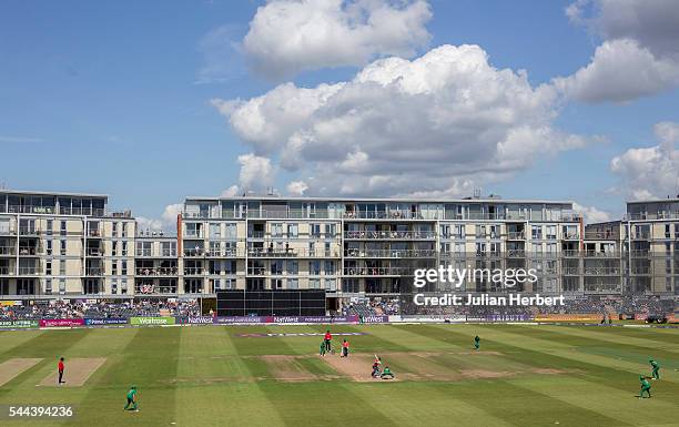 General view of the ground during the 1st Natwest International T20 played between England Women and Pakistan Women at The County Ground on July 3,...