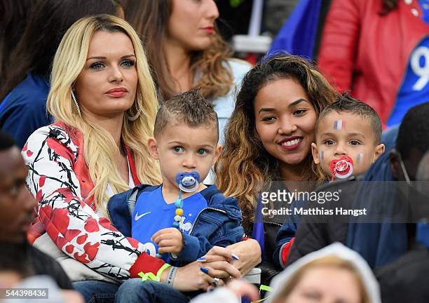 Ludivine Payet , wife of Dimitri Payet of France is seen in the stand prior to the UEFA EURO 2016 quarter final match between France and Iceland at...