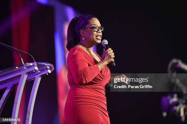 Oprah Winfrey speaks onstage during the 2016 ESSENCE Festival presented By Coca-Cola at Ernest N. Morial Convention Center on July 2, 2016 in New...