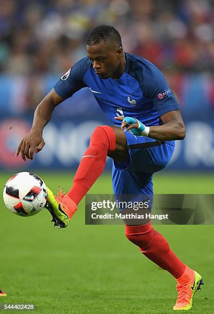 Patrice Evra of France in action during the UEFA EURO 2016 quarter final match between France and Iceland at Stade de France on July 3, 2016 in...