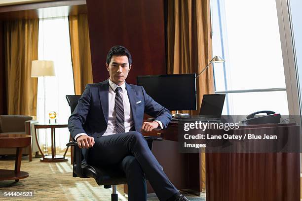 portrait of successful businessman in study - ornate chair stock pictures, royalty-free photos & images