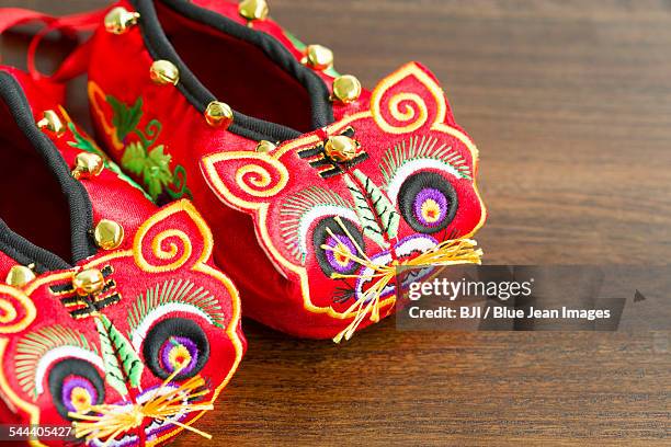 tiger shoes - chinese baby shoe stock pictures, royalty-free photos & images