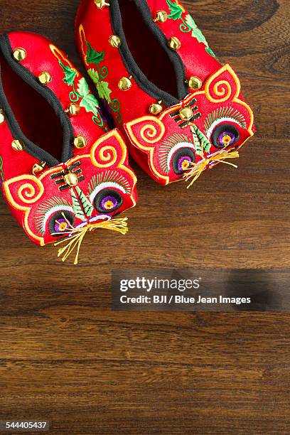 tiger shoes - chinese baby shoe stock pictures, royalty-free photos & images