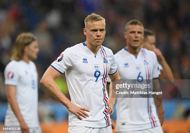 Kolbeinn Sigthorsson of Iceland looks on during the UEFA EURO 2016 quarter final match between France and Iceland at Stade de France on July 3, 2016...